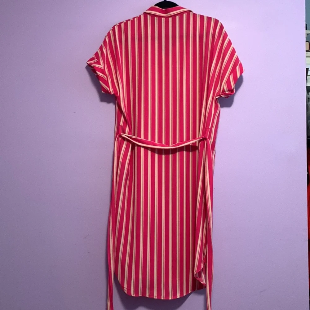 Vera moda pink and white/beige striped dress - Picture 5 of 7